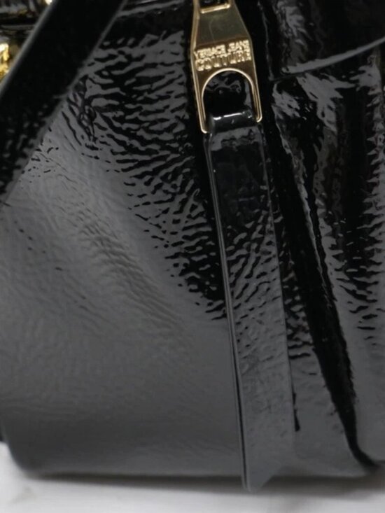 Versace Jeans Patent Leather Backpack - Black/White main image 9
